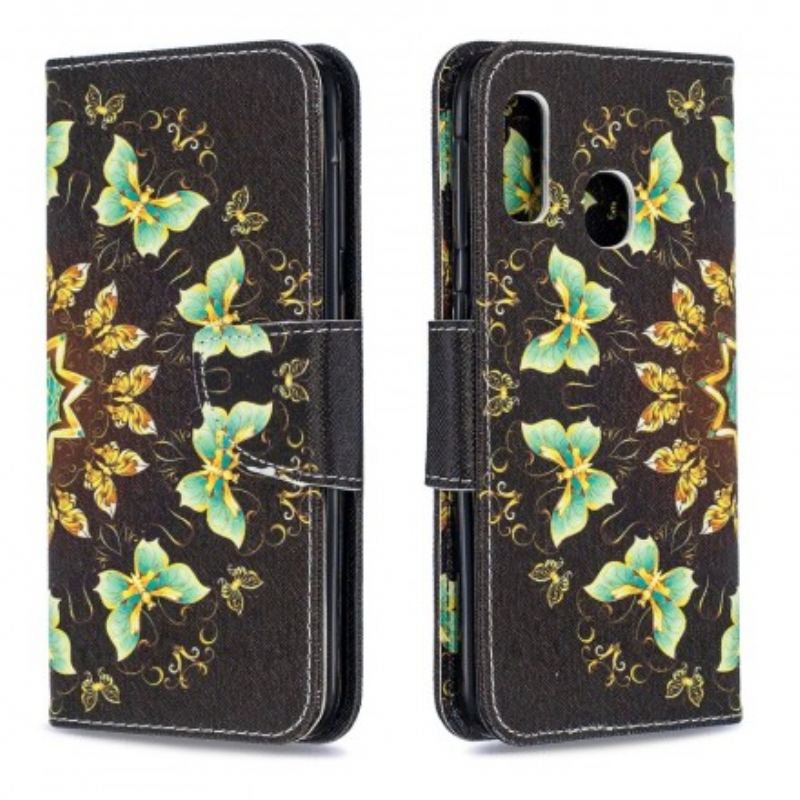Capa Flip Para Samsung Galaxy A20e Mandalas Borboletas
