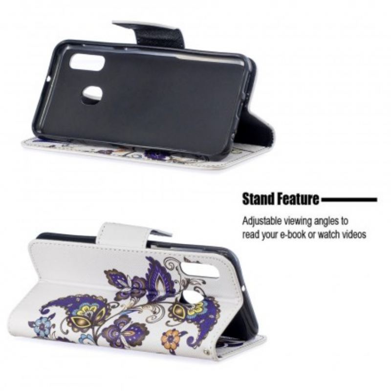 Capa Flip Para Samsung Galaxy A20e Tatuagem De Borboleta