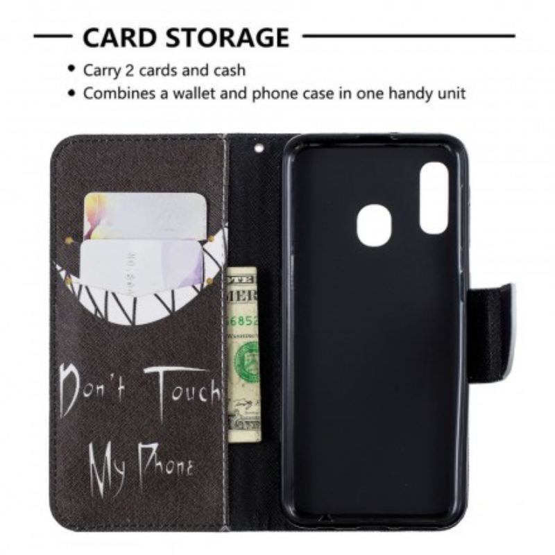 Capa Flip Para Samsung Galaxy A20e Telefone Do Diabo