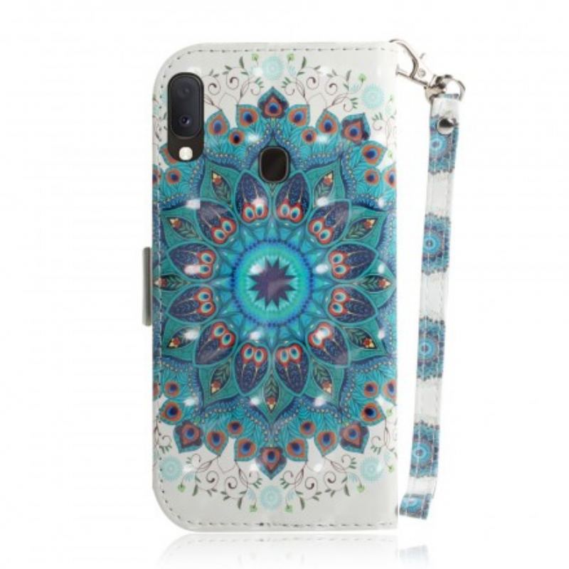 Capa Folio Para Samsung Galaxy A20e De Cordão Mandala Magistral Com Alça