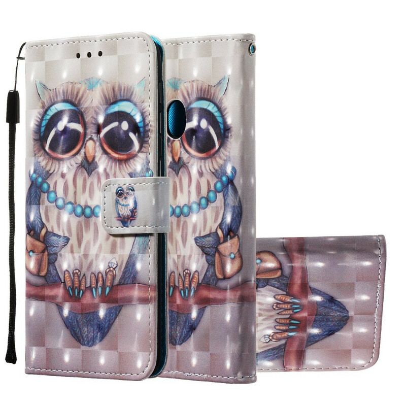 Capa Folio Para Samsung Galaxy A20e Dona Coruja