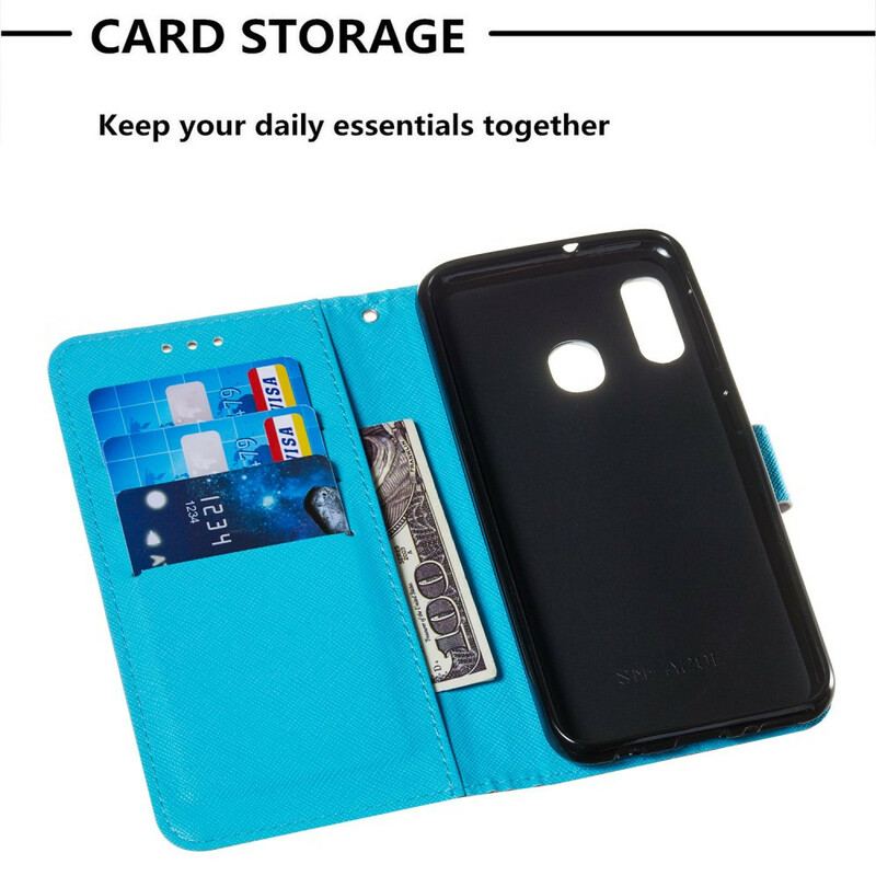 Capa Folio Para Samsung Galaxy A20e Dona Coruja
