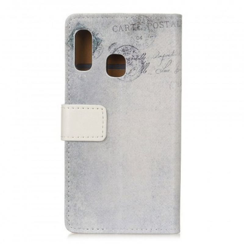 Capa Folio Para Samsung Galaxy A20e Gato Viajante
