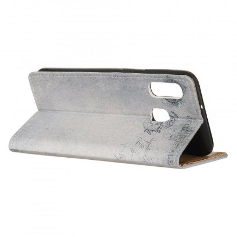 Capa Folio Para Samsung Galaxy A20e Gato Viajante