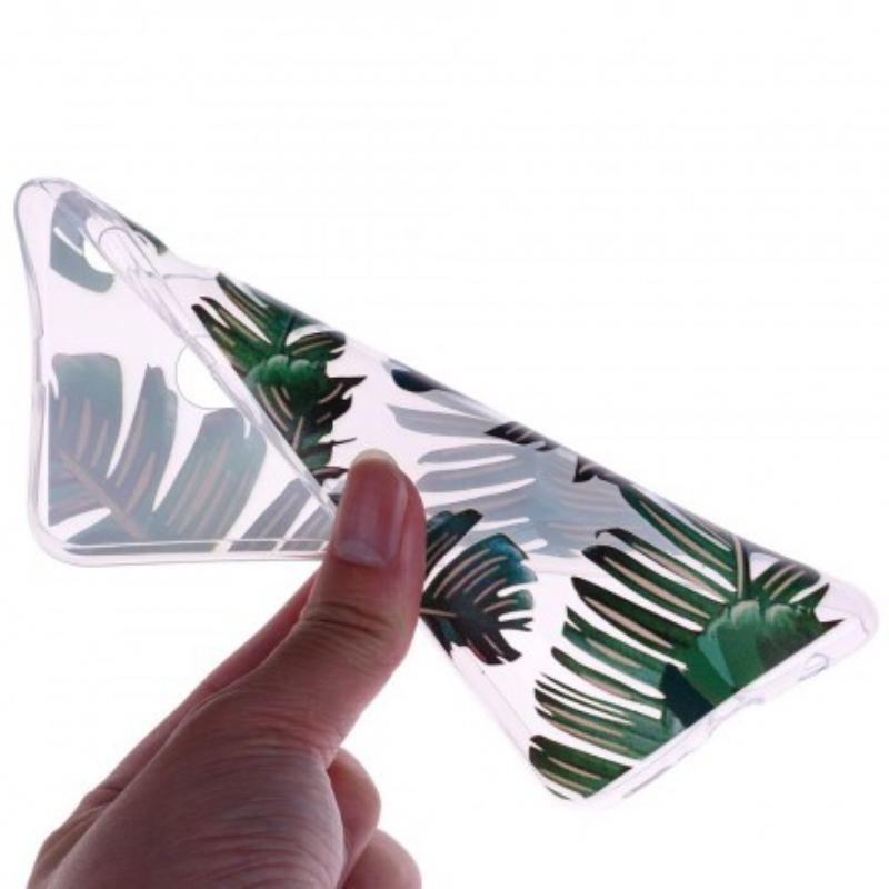 Capa Para Samsung Galaxy A20e Folhas Verdes Sem Costura