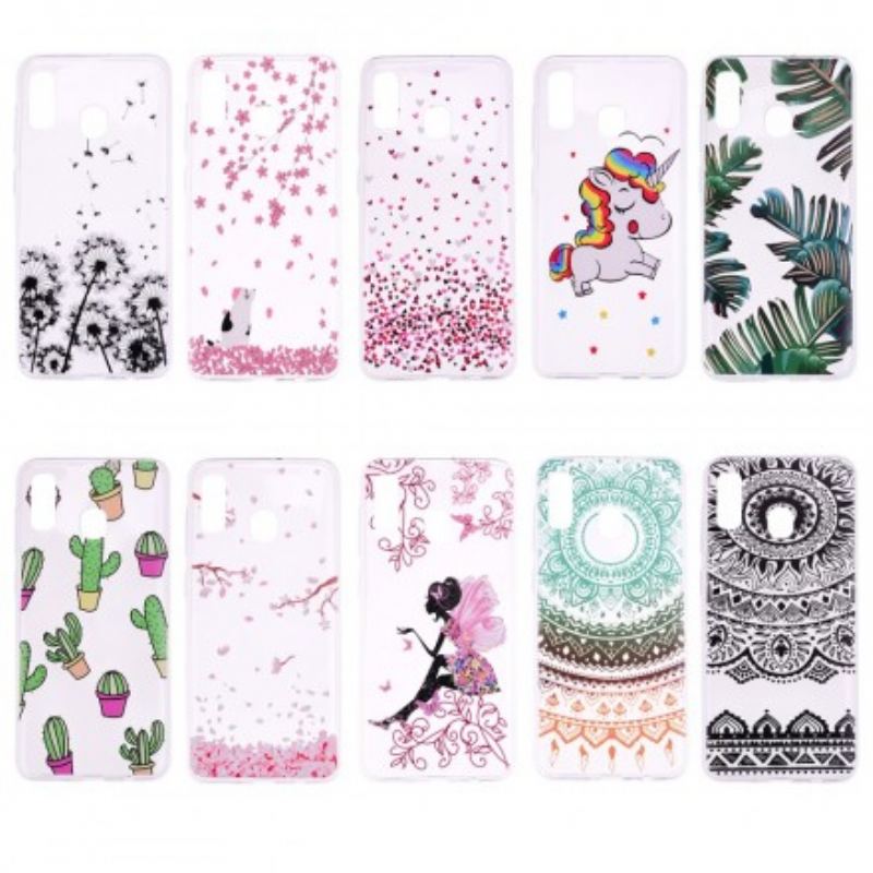 Capa Para Samsung Galaxy A20e Folhas Verdes Sem Costura