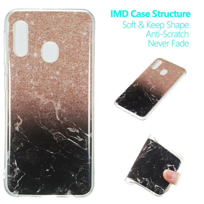 Capa Para Samsung Galaxy A20e Glitter Mármore