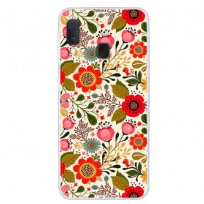 Capa Para Samsung Galaxy A20e Tapeçaria Floral