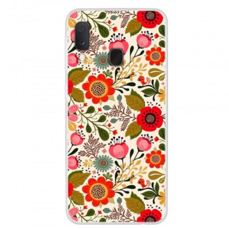Capa Para Samsung Galaxy A20e Tapeçaria Floral