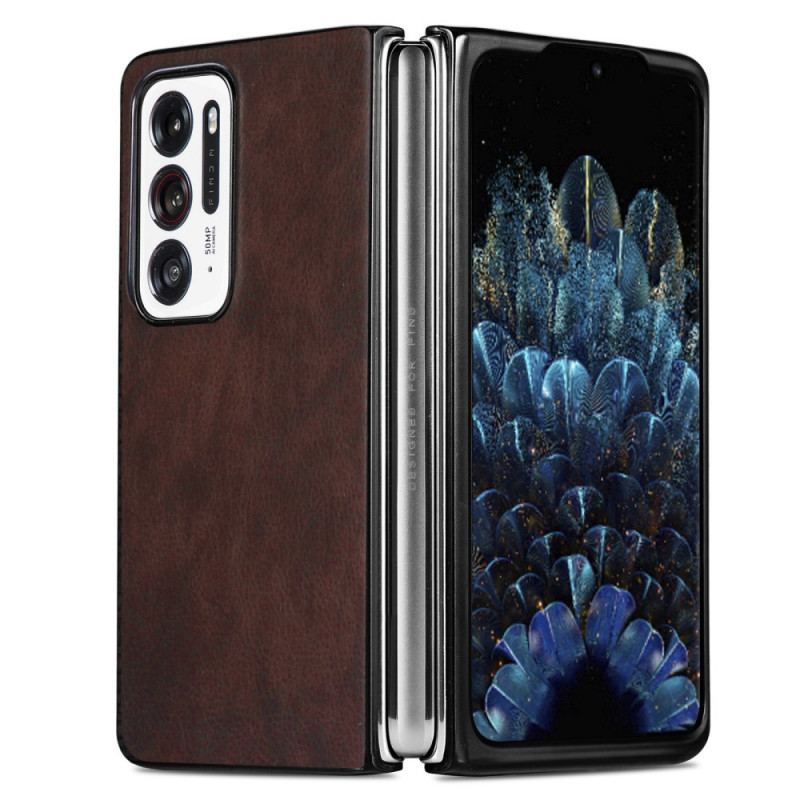 Capa Para Oppo Find N Couro Sintético De Lichia