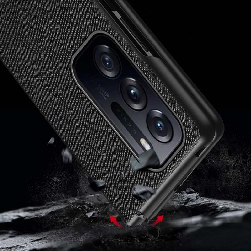 Capa Para Oppo Find N Design De Couro Texturizado