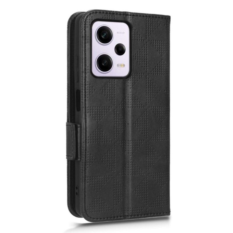 Capa Flip Para Xiaomi Redmi Note 12 Pro Plus Triângulos Com Cordão
