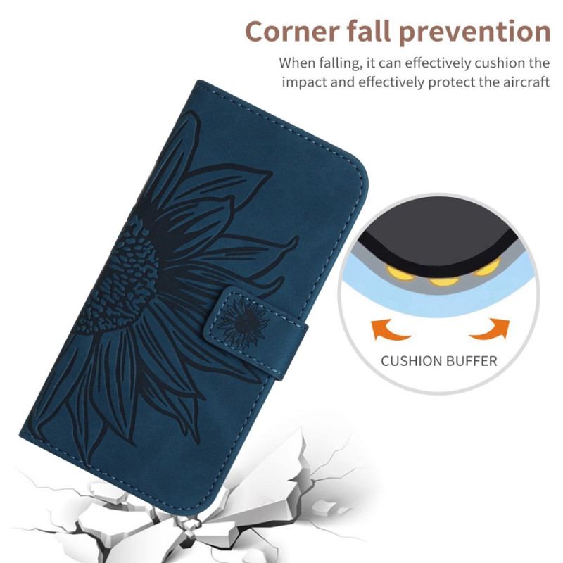 Capa Folio Para Xiaomi Redmi Note 12 Pro Plus Flor Com Cordão