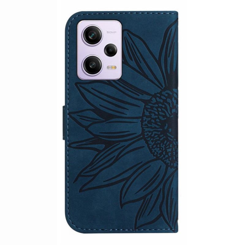 Capa Folio Para Xiaomi Redmi Note 12 Pro Plus Flor Com Cordão