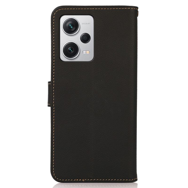 Capa Folio Para Xiaomi Redmi Note 12 Pro Plus Khazneh Rfid Couro Genuíno