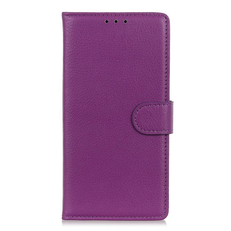 Capa Em Pele Para Xiaomi Mi Note 10 Lite Couro Falso Tradicional