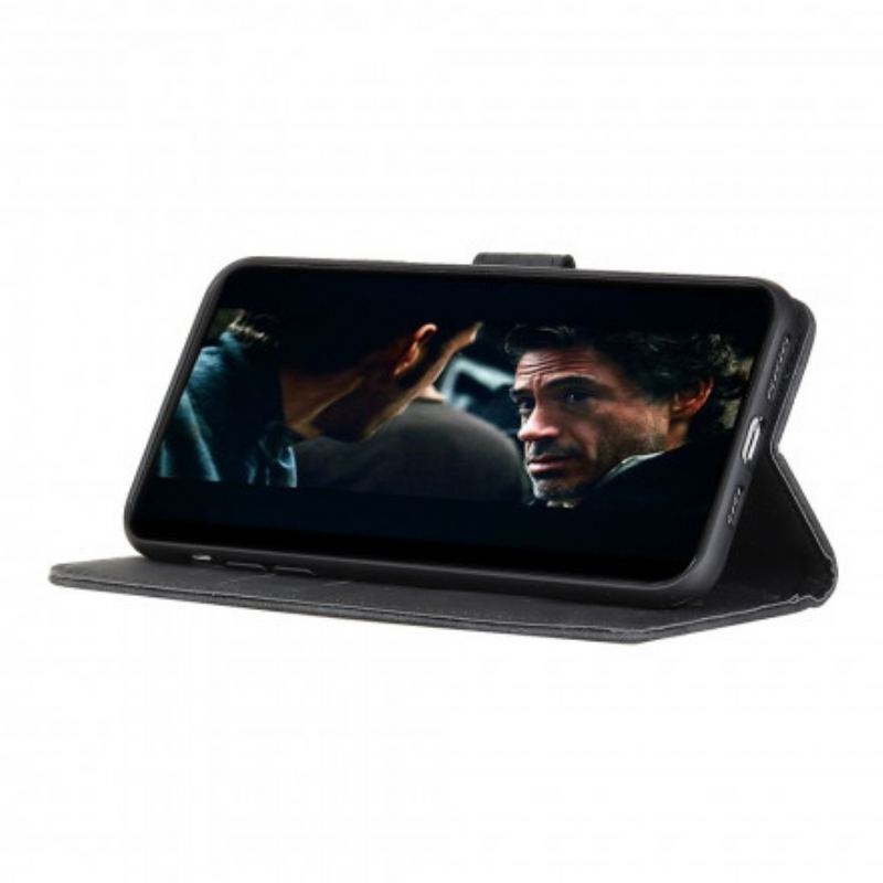 Capa Em Pele Para Xiaomi Mi Note 10 Lite Efeito Couro Vintage Fosco Khazneh