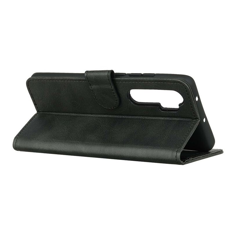 Capa Flip Para Xiaomi Mi Note 10 Lite Efeito De Couro Fosco Retrô