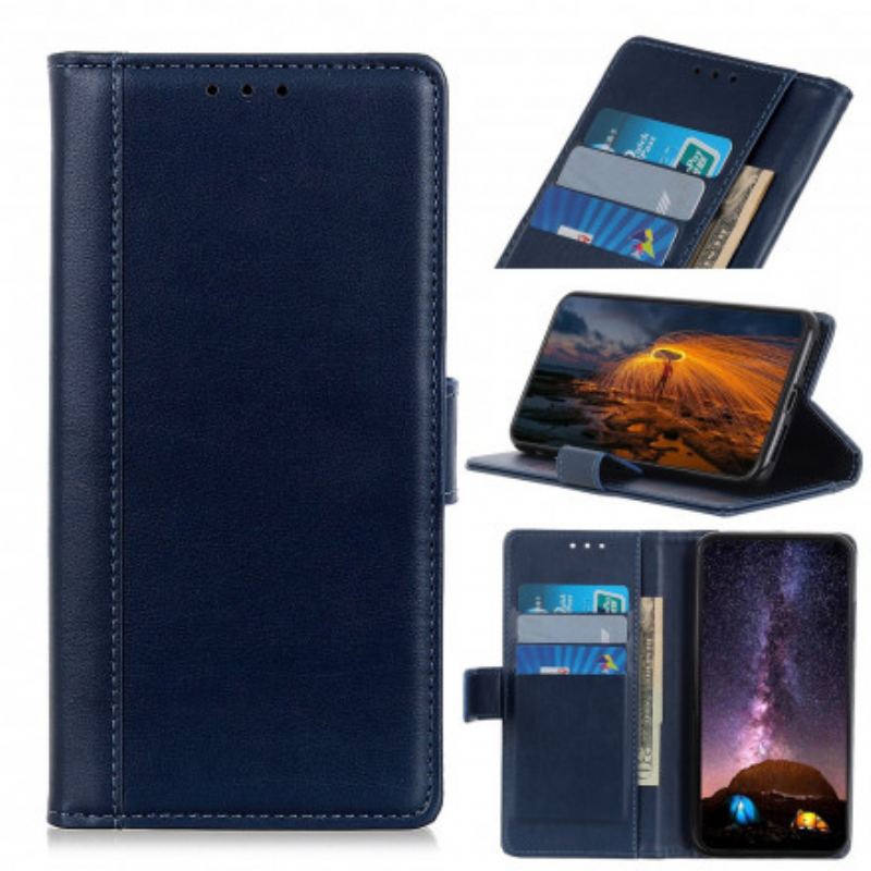 Capa Flip Para Xiaomi Mi Note 10 Lite Versão Couro Rachado