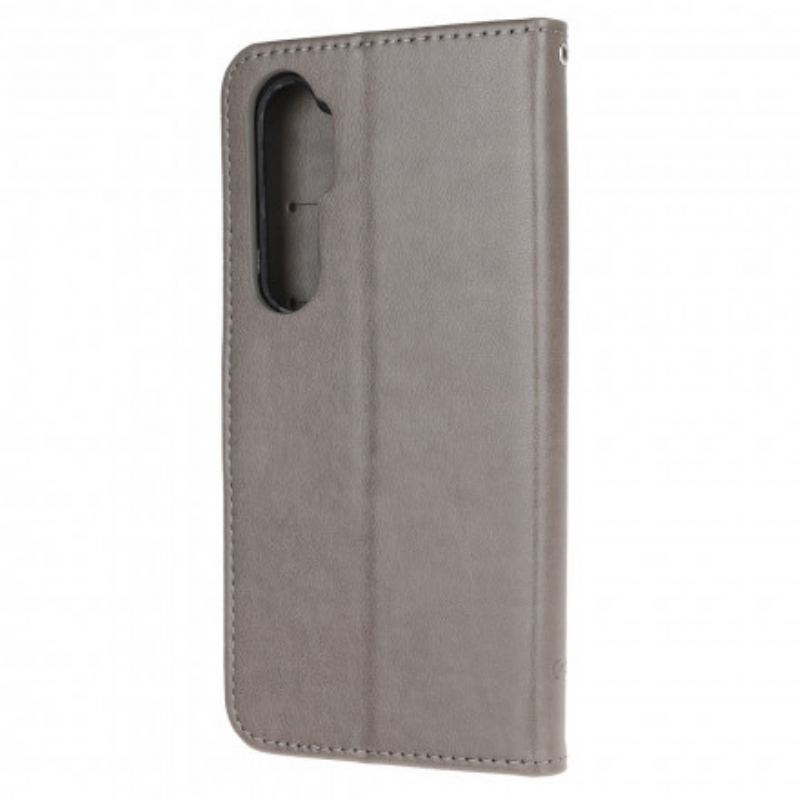 Capa Folio Para Xiaomi Mi Note 10 Lite Borboletas E Flores Asiáticas