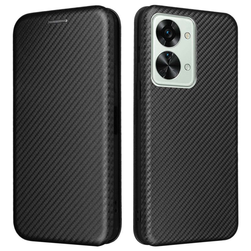 Capa De Celular Para OnePlus Nord 2T 5G Flip Anel Fibra De Carbono