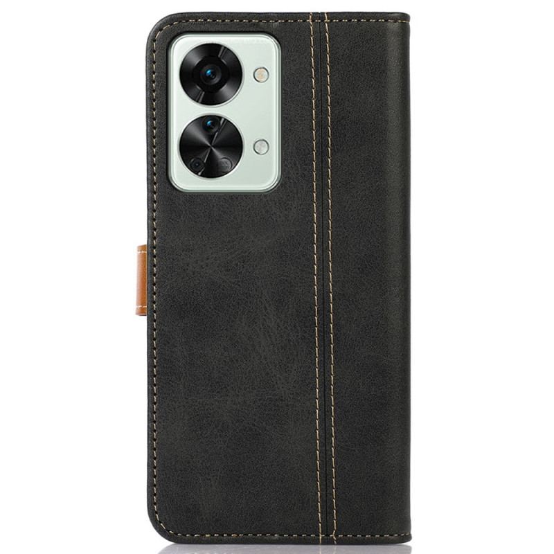 Capa De Couro Para OnePlus Nord 2T 5G Khazneh Com Alça
