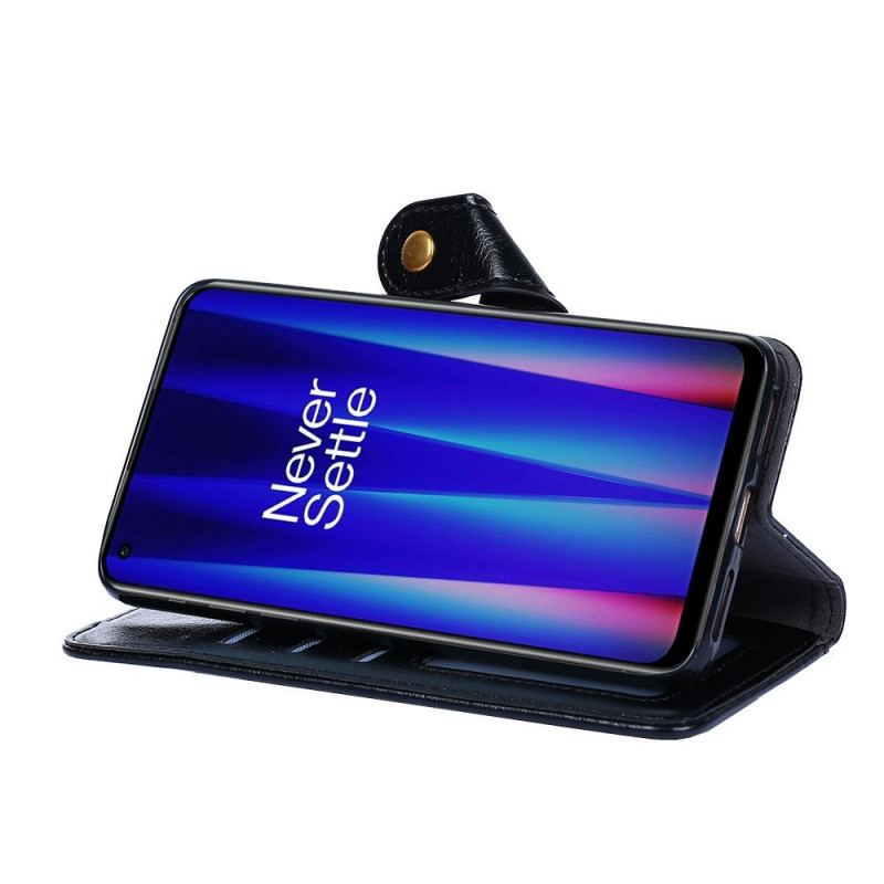 Capa De Couro Para OnePlus Nord 2T 5G Porta-moedas Frontal E Cordão