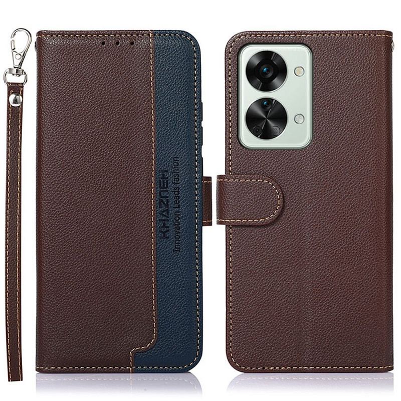 Capa De Couro Para OnePlus Nord 2T 5G Rfid Estilo Lichia