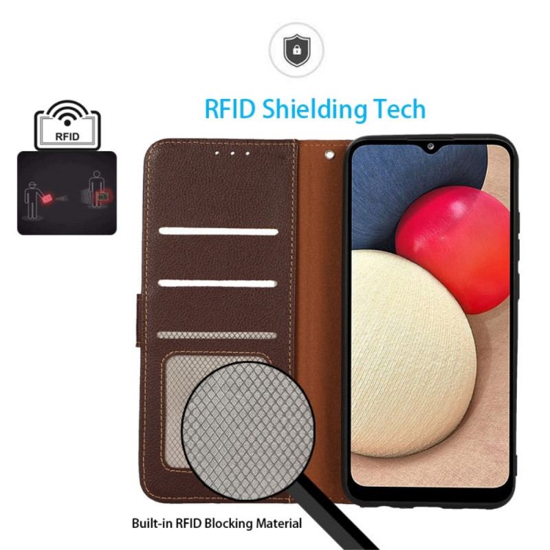 Capa De Couro Para OnePlus Nord 2T 5G Rfid Estilo Lichia