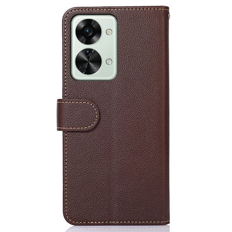 Capa De Couro Para OnePlus Nord 2T 5G Rfid Estilo Lichia