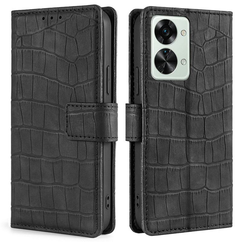 Capa Em Pele Para OnePlus Nord 2T 5G Estilo De Pele De Crocodilo