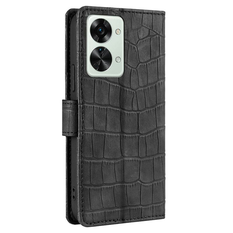 Capa Em Pele Para OnePlus Nord 2T 5G Estilo De Pele De Crocodilo