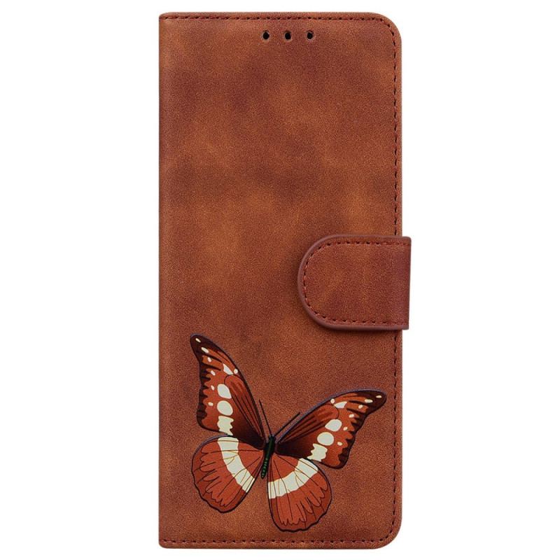Capa Em Pele Para OnePlus Nord 2T 5G Padrão Borboleta