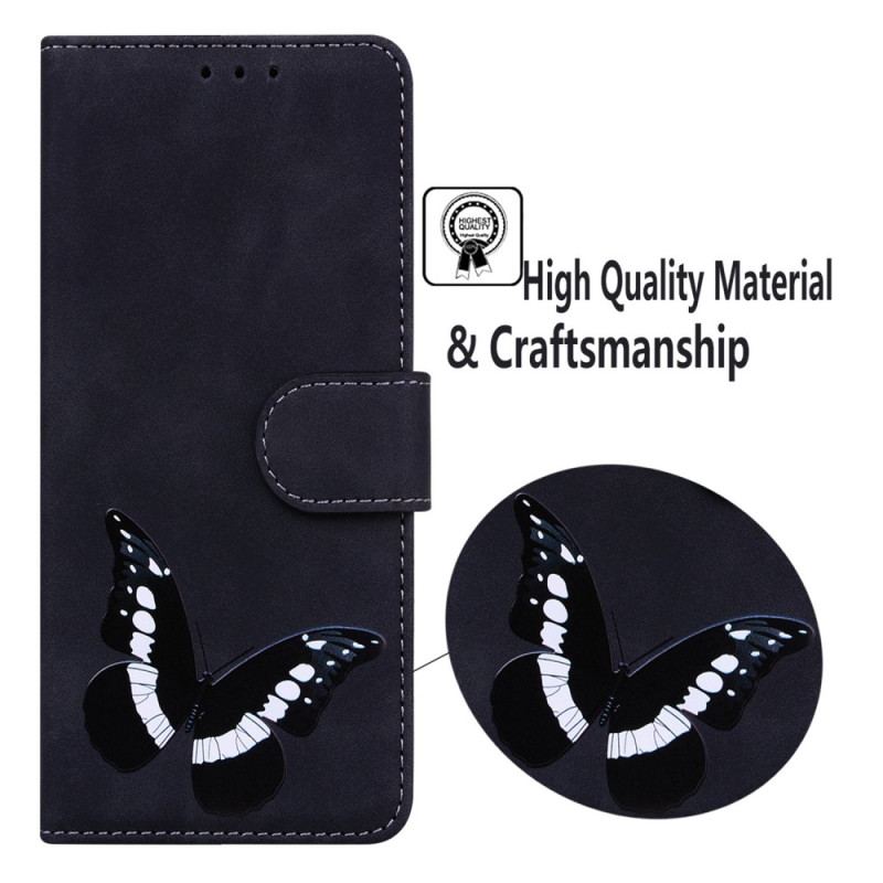 Capa Em Pele Para OnePlus Nord 2T 5G Padrão Borboleta