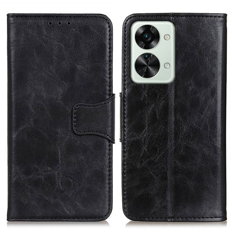 Capa Flip Para OnePlus Nord 2T 5G Couro Rachado Vintage