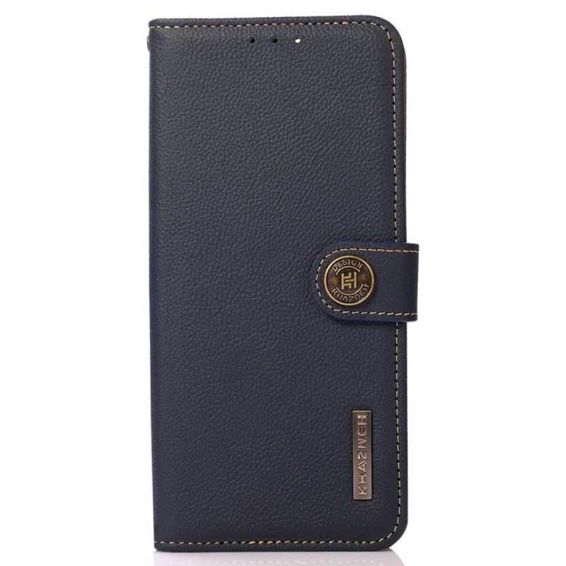 Capa Flip Para OnePlus Nord 2T 5G Khazneh Rfid Couro Genuíno