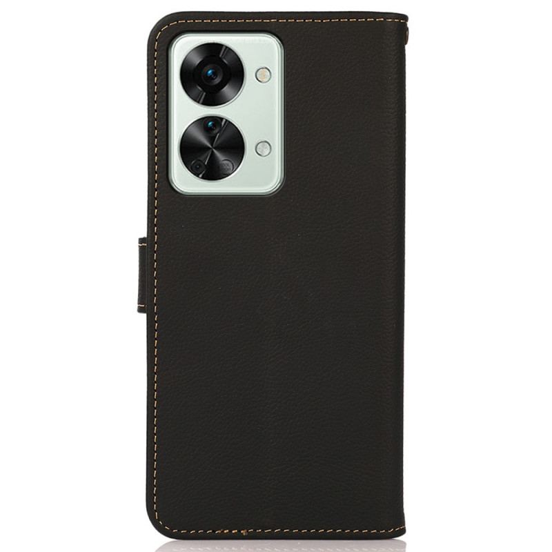 Capa Flip Para OnePlus Nord 2T 5G Khazneh Rfid Couro Genuíno