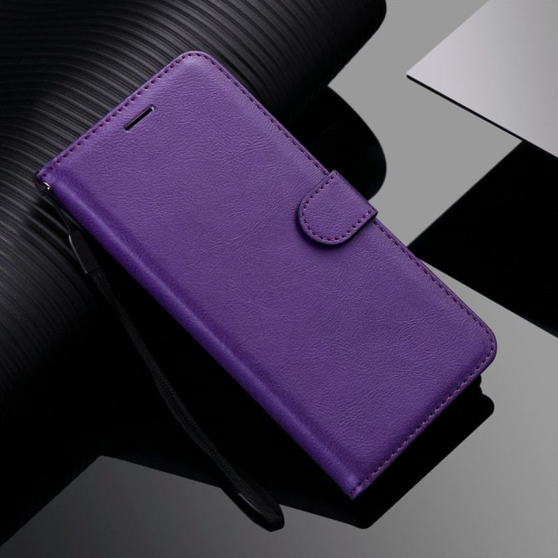 Capa Folio Para OnePlus Nord 2T 5G De Cordão Titular De Cartão Com Alça De Couro Falso