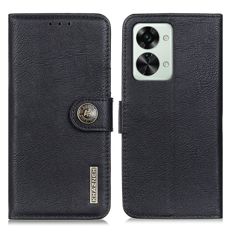 Capa Folio Para OnePlus Nord 2T 5G Imitação De Couro Khazneh