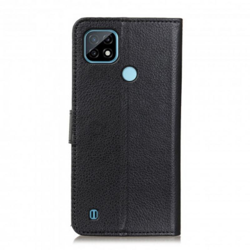 Capa Flip Para Realme C21 Couro Falso Tradicional