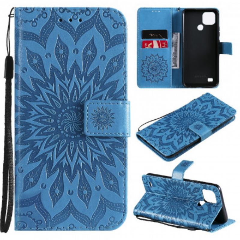 Capa Flip Para Realme C21 Flor Do Sol