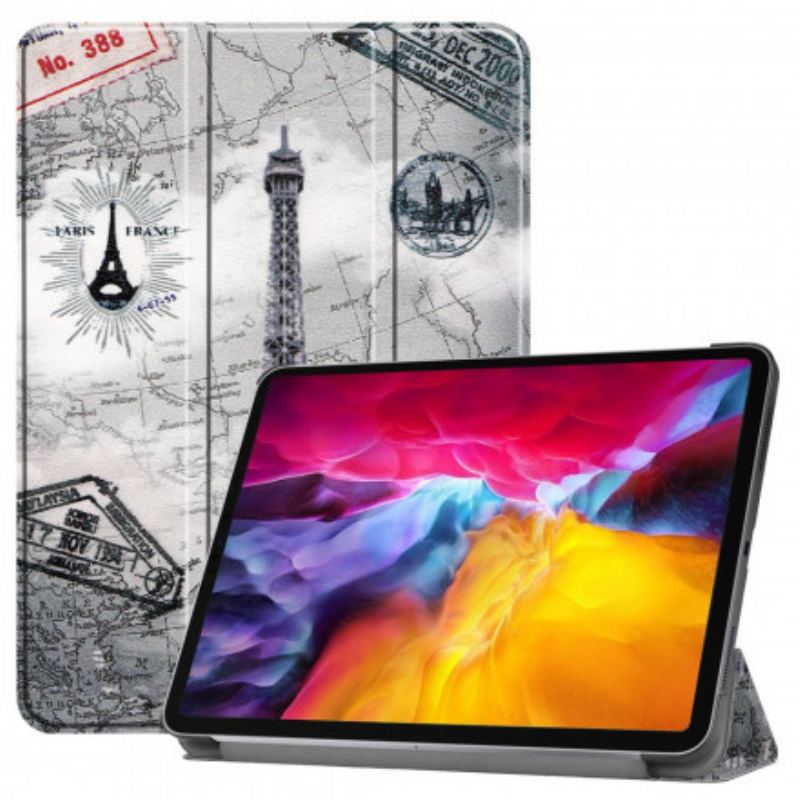 Capa De Celular Para iPad Pro 11" (2021) Suporte Para Caneta Torre Eiffel