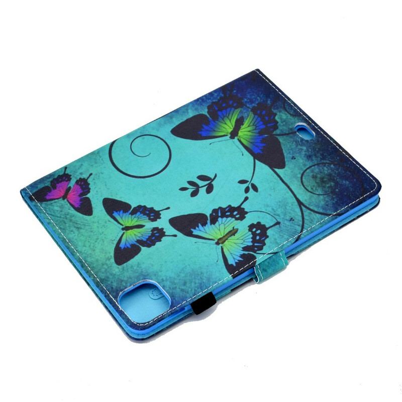 Capa Flip Para iPad Pro 11" (2021) Borboletas Verdes