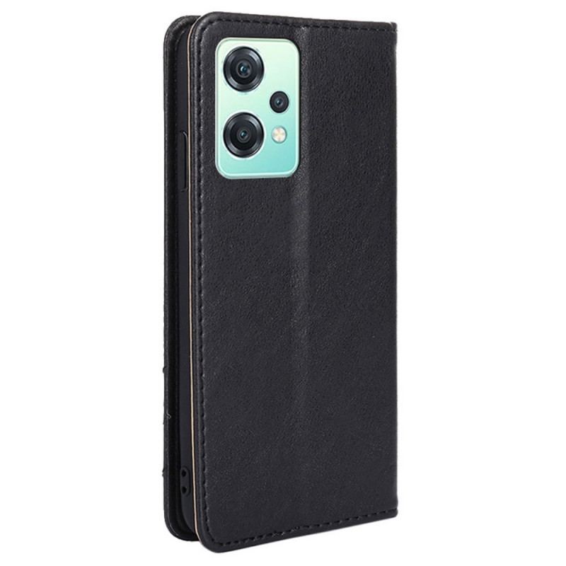Capa De Celular Para OnePlus Nord CE 2 Lite 5G Flip Rebite Decorativo De Couro Falso