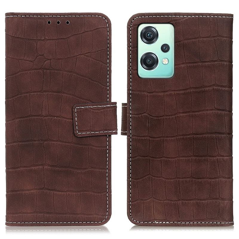 Capa De Couro Para OnePlus Nord CE 2 Lite 5G Crocodilo