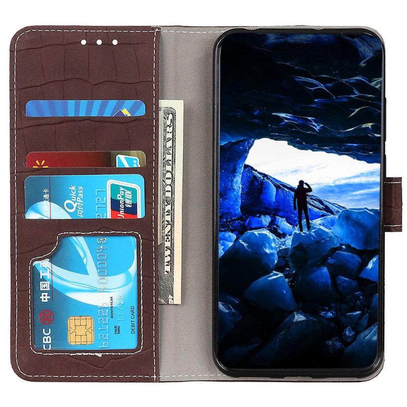 Capa De Couro Para OnePlus Nord CE 2 Lite 5G Crocodilo