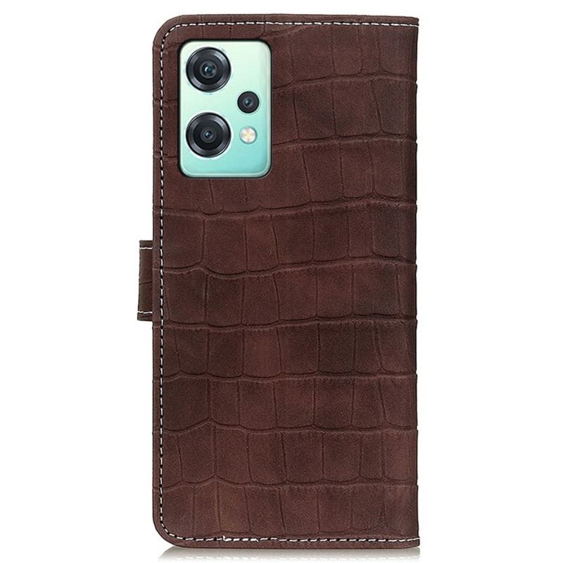 Capa De Couro Para OnePlus Nord CE 2 Lite 5G Crocodilo