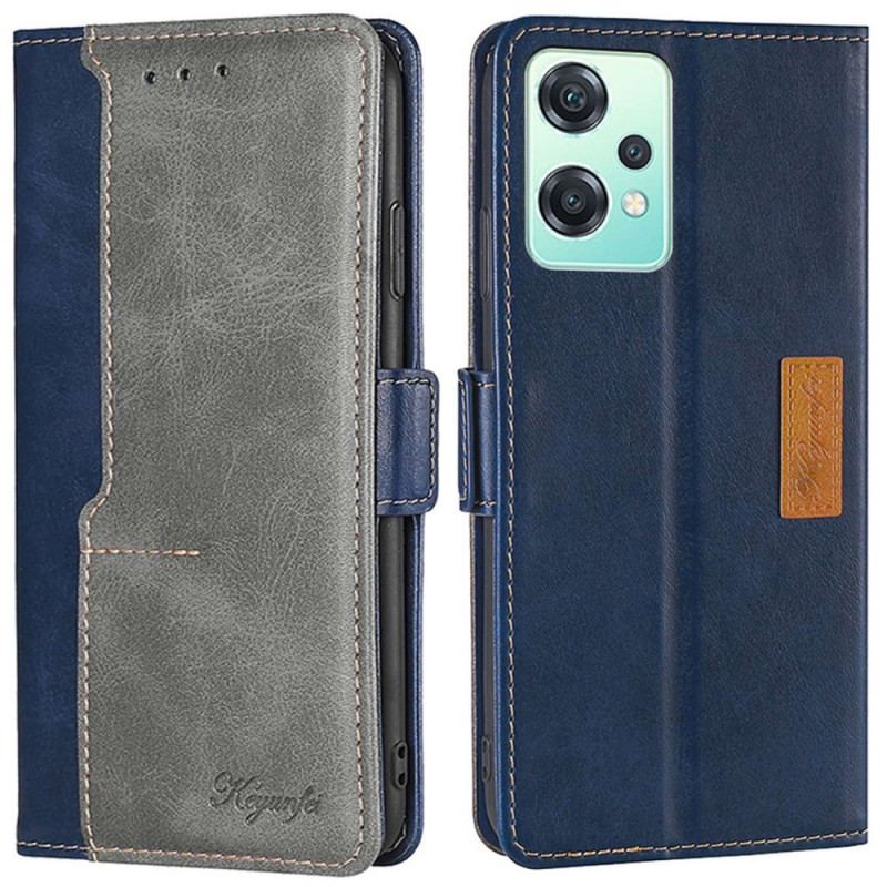 Capa De Couro Para OnePlus Nord CE 2 Lite 5G Dois Tons