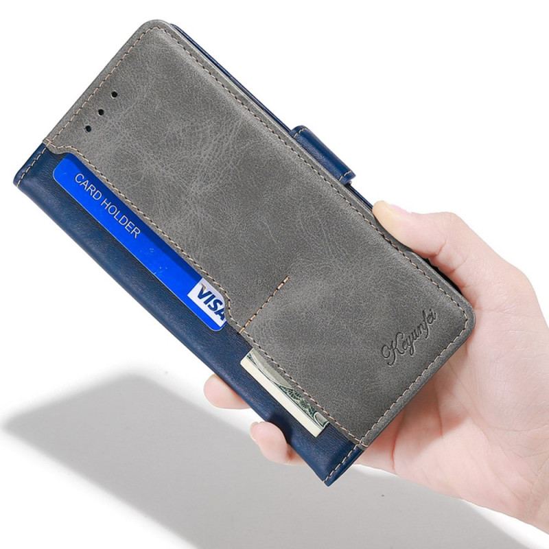 Capa De Couro Para OnePlus Nord CE 2 Lite 5G Dois Tons