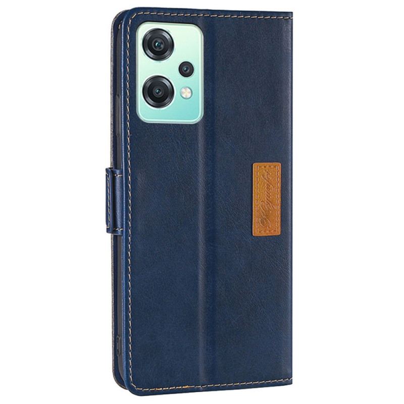 Capa De Couro Para OnePlus Nord CE 2 Lite 5G Dois Tons
